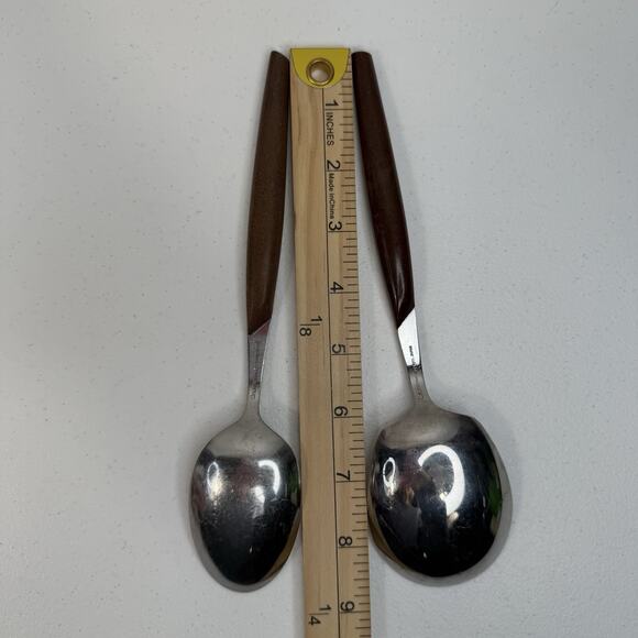 Eldan ELD2-BROWN Set 5 Service Pieces Mid Century Modern Flatware Stainless - Picture 5 of 7